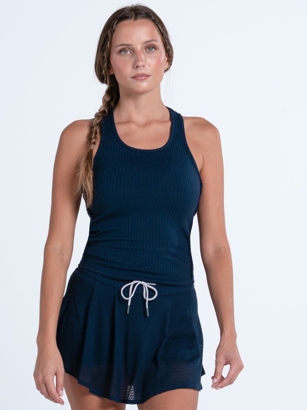 Lucky in Love Navy Ribbed Tank